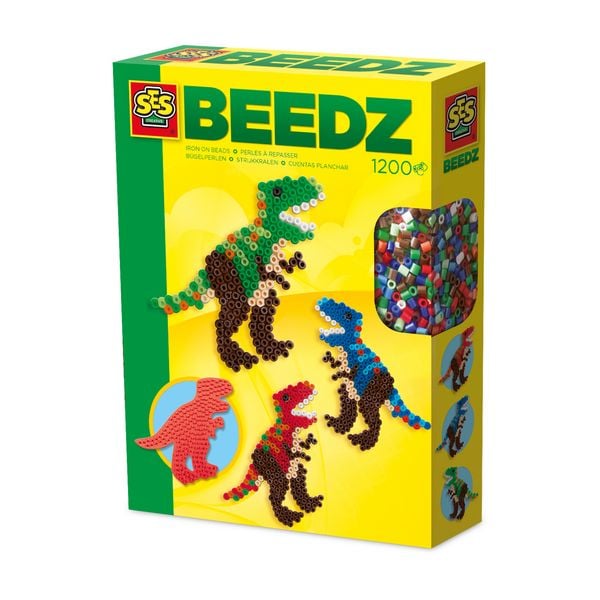 Produktbild: SES&reg; B&uuml;gelperlenset BEEDZ, Dinosaurier 1200 Perlen