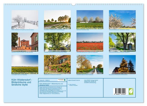 Produktbild: K&ouml;ln Widdersdorf - Bl&uuml;tentr&auml;ume und l&auml;ndliche Idylle (hochwertiger Premium Wandkalender 2026 DIN A2 quer), Kunstdruck in Hochglanz