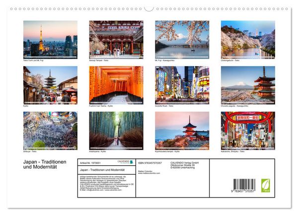 Produktbild: Japan - Traditionen und Modernit&auml;t (hochwertiger Premium Wandkalender 2026 DIN A2 quer), Kunstdruck in Hochglanz