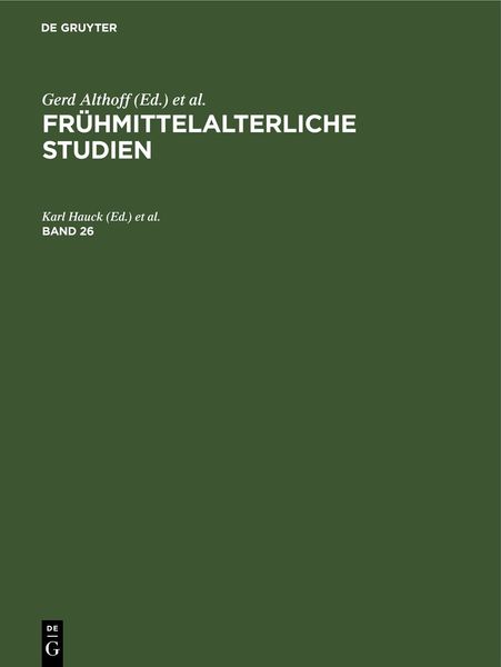 Produktbild: Fr&uuml;hmittelalterliche Studien. Band 26