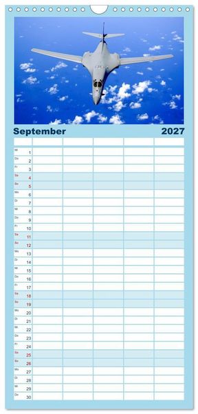 Produktbild: Familienplaner 2027 - Kampfjets - D&uuml;senj&auml;ger-Kalender mit 5 Spalten (Wandkalender, 21 x 45 cm) CALVENDO