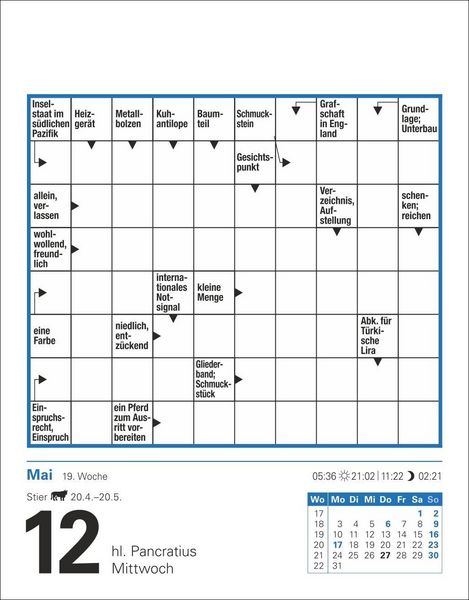 Produktbild: Kreuzwortr&auml;tsel Tagesabrei&szlig;kalender 2027