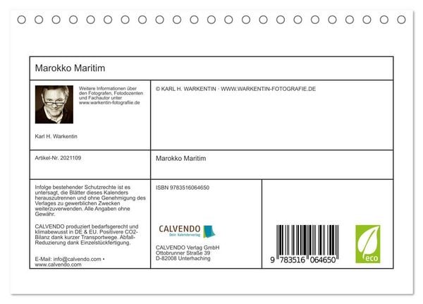 Produktbild: Marokko Maritim (Tischkalender 2026 DIN A5 quer), CALVENDO Monatskalender