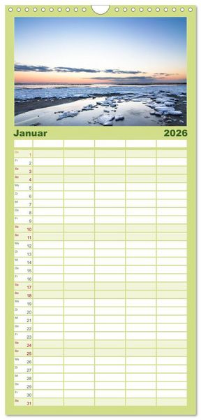 Produktbild: Familienplaner 2026 - Amrum - Eine farbenfrohe Insellandschaft mit 5 Spalten (Wandkalender, 21 x 45 cm) CALVENDO