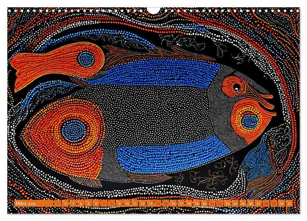 Produktbild: Traumzeit - KI-generierte Aborigine-Kunst aus dem Herzen Australiens (Wandkalender 2026 DIN A3 quer), CALVENDO Monatskalender