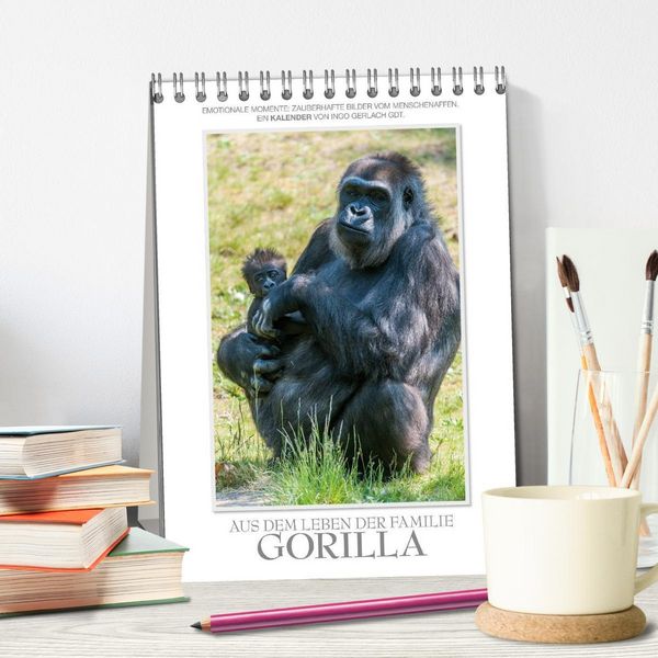 Produktbild: Emotionale Momente: Aus dem Leben der Familie Gorilla. (Tischkalender 2026 DIN A5 hoch), CALVENDO Monatskalender