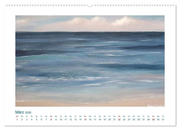 Produktbild: Wellenbrausen - Gemalte Wellen von Michaela Spreider (Wandkalender 2026 DIN A2 quer), CALVENDO Monatskalender