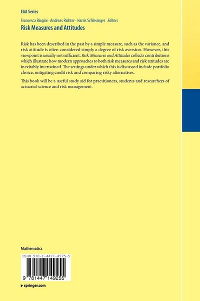 Produktbild: Risk Measures and Attitudes