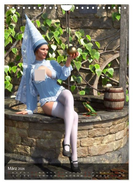 Produktbild: M&auml;rchenhafte Pin Ups (Wandkalender 2026 DIN A4 hoch), CALVENDO Monatskalender