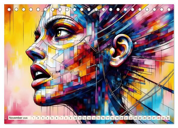Produktbild: Kubistische Emotionen (Tischkalender 2026 DIN A5 quer), CALVENDO Monatskalender