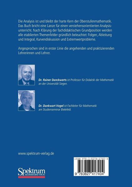 Produktbild: Analysis verst&auml;ndlich unterrichten