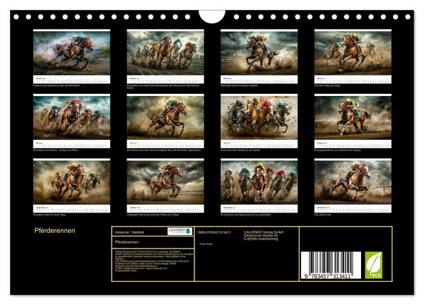 Produktbild: Pferderennen (Wandkalender 2026 DIN A4 quer), CALVENDO Monatskalender