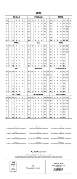 Gärten 2026 Familienplaner - Wandkalender - Familienkalender - 19,5x45