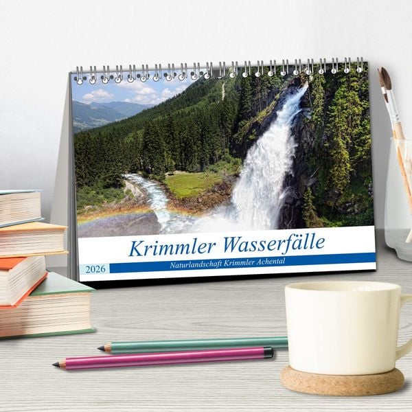 Produktbild: Krimmler Wasserf&auml;lle - Naturlandschaft Krimmler Achental (Tischkalender 2026 DIN A5 quer), CALVENDO Monatskalender