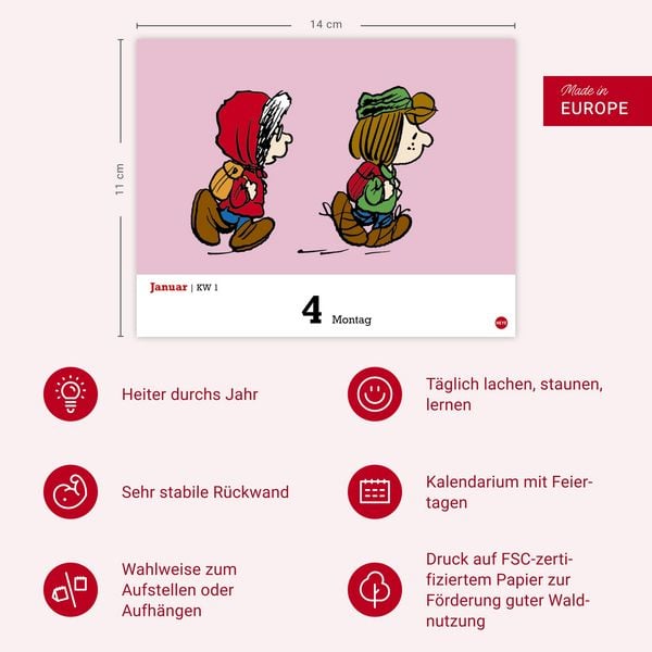 Produktbild: Peanuts Tagesabrei&szlig;kalender 2027