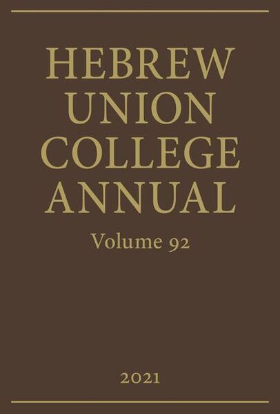 Produktbild: Hebrew Union College Annual Vol. 92 (2021)