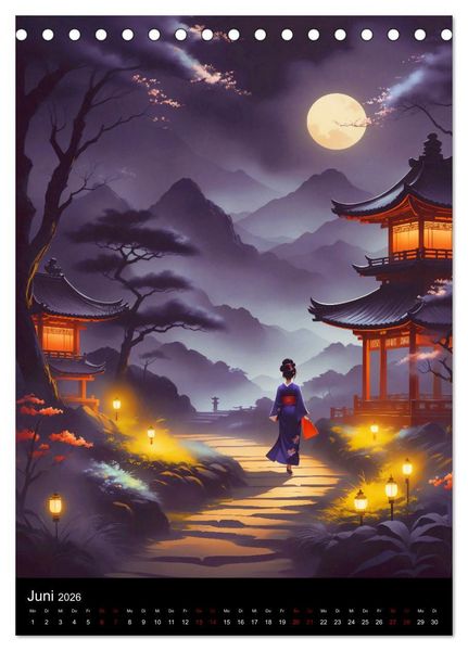 Produktbild: Asiatische Inspiration Fern&ouml;stlicher Art - Dunkle Werke (Tischkalender 2026 DIN A5 hoch), CALVENDO Monatskalender