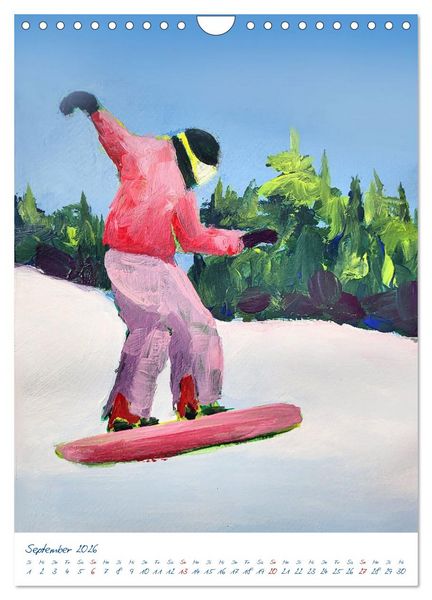 Produktbild: Powder Passion - Snowboardkunst im H&ouml;henrausch (Wandkalender 2026 DIN A4 hoch), CALVENDO Monatskalender