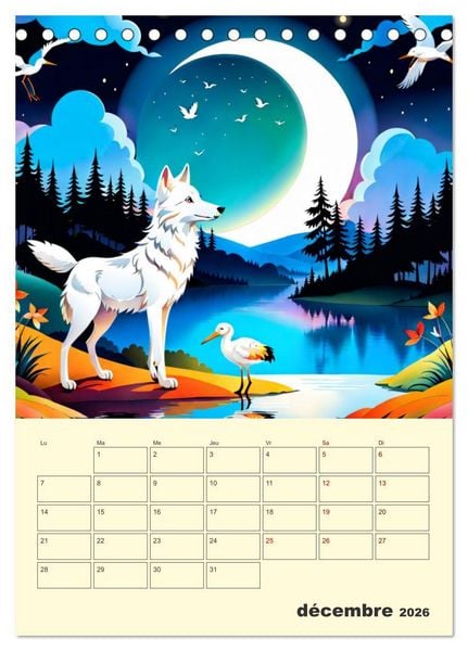 Produktbild: Les fables illustr&eacute;es (Calendrier de bureau 2026 DIN A5 horizontal), CALVENDO calendrier mensuel