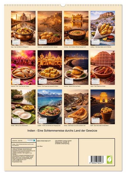 Produktbild: Indien - Eine Schlemmerreise durchs Land der Gew&uuml;rze (hochwertiger Premium Wandkalender 2027 DIN A2 hoch), Kunstdruck in Hochglanz