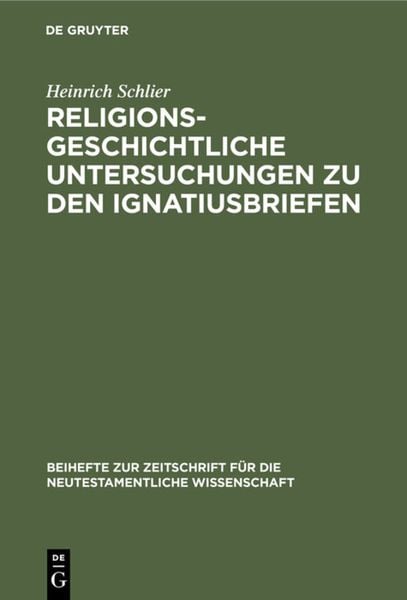 Produktbild: Religionsgeschichtliche Untersuchungen zu den Ignatiusbriefen