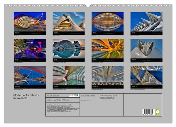 Produktbild: Moderne Architektur in Valencia (Wandkalender 2026 DIN A2 quer), CALVENDO Monatskalender