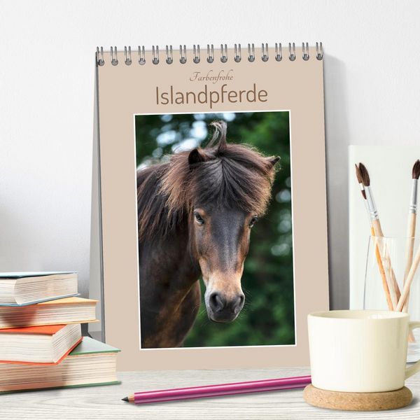 Produktbild: Farbenfrohe Islandpferde (Tischkalender 2026 DIN A5 hoch), CALVENDO Monatskalender