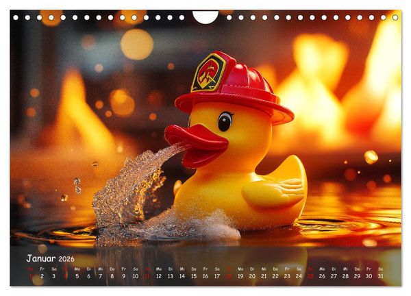 Produktbild: Badeenten Kalender - Quietscheenten in der Berufswelt (Wandkalender 2026 DIN A4 quer), CALVENDO Monatskalender