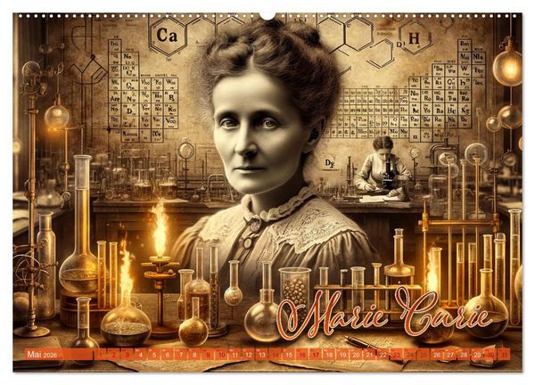 Produktbild: Genies der Geschichte - Ein KI Kalender (Wandkalender 2026 DIN A2 quer), CALVENDO Monatskalender