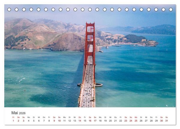 Produktbild: Golden Gate Bridge - Das ber&uuml;hmte Wahrzeichen von San Francisco. (Tischkalender 2026 DIN A5 quer), CALVENDO Monatskalender