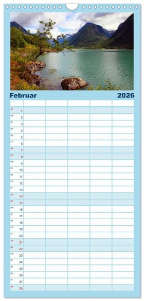 Produktbild: Familienplaner 2026 - Norwegens Wilder Westen mit 5 Spalten (Wandkalender, 21 x 45 cm) CALVENDO