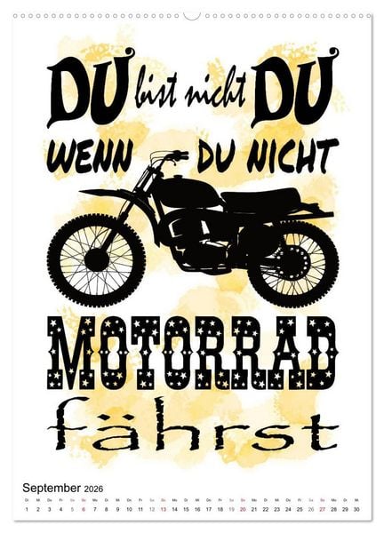 Produktbild: Biker-Spr&uuml;che (Wandkalender 2026 DIN A2 hoch), CALVENDO Monatskalender