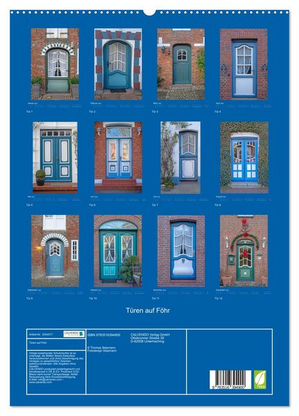 Produktbild: T&uuml;ren auf F&ouml;hr (hochwertiger Premium Wandkalender 2026 DIN A2 hoch), Kunstdruck in Hochglanz