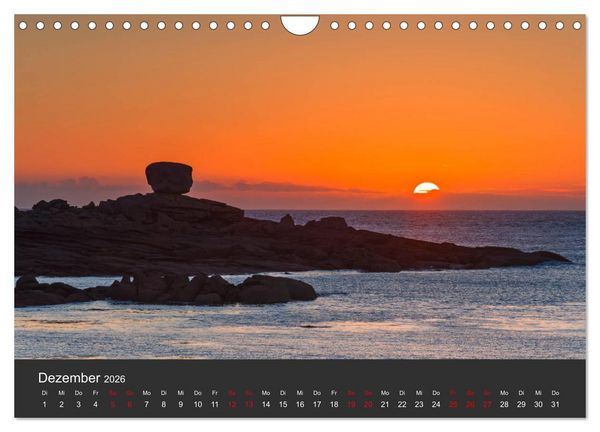 Produktbild: C&ocirc;te de Granit Rose - Ein K&uuml;stenbereich in der Bretagne (Wandkalender 2026 DIN A4 quer), CALVENDO Monatskalender