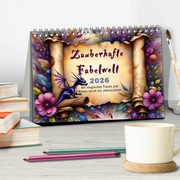 Produktbild: Zauberhafte Fabelwelt (Tischkalender 2026 DIN A5 quer), CALVENDO Monatskalender