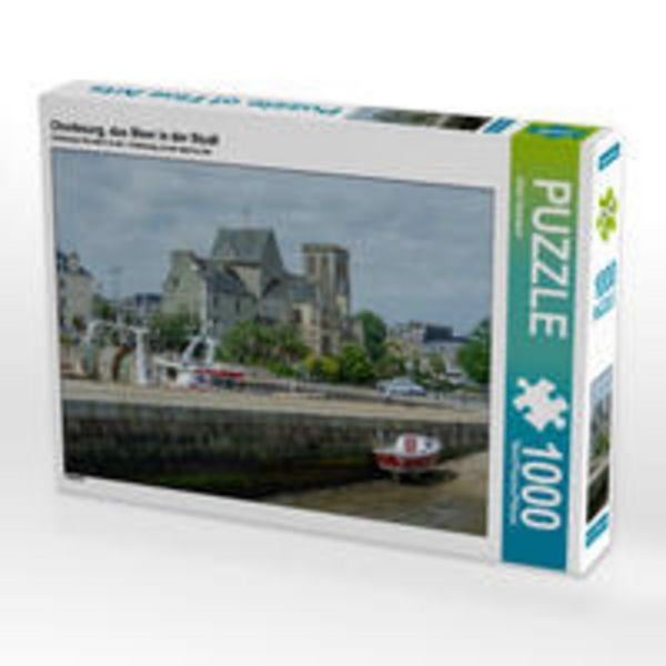 CALVENDO Puzzle Cherbourg, das Meer in der Stadt | 1000 Teile Lege-Größe 64x48cm Foto-Puzzle für glückliche Stunden
