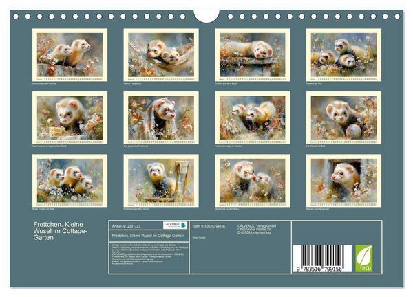Produktbild: Frettchen. Kleine Wusel im Cottage-Garten (Wandkalender 2027 DIN A4 quer), CALVENDO Monatskalender
