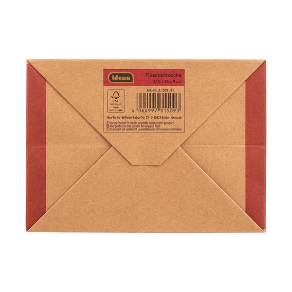 Produktbild: Idena Flaschentasche Frohe Weihnachten / Happy New Year 12,5x35x9cm Kraftpapier 140g/m&sup2;