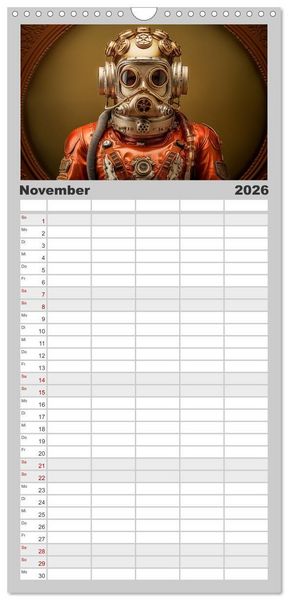 Produktbild: Familienplaner 2026 - Astronauten Outfits mit 5 Spalten (Wandkalender, 21 x 45 cm) CALVENDO