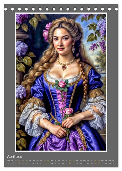 Produktbild: Ladies, Lace and Flowers (Desk Calendar 2026 DIN A5 portrait), CALVENDO 12 Month DeskCalendar