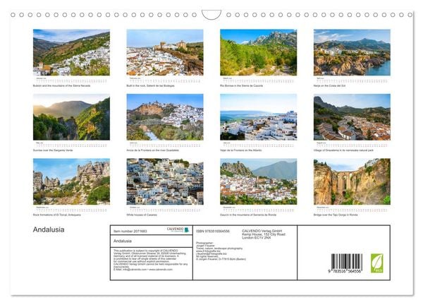 Produktbild: Andalusia (Wall Calendar 2026 DIN A3 landscape), CALVENDO 12 Month Wall Calendar