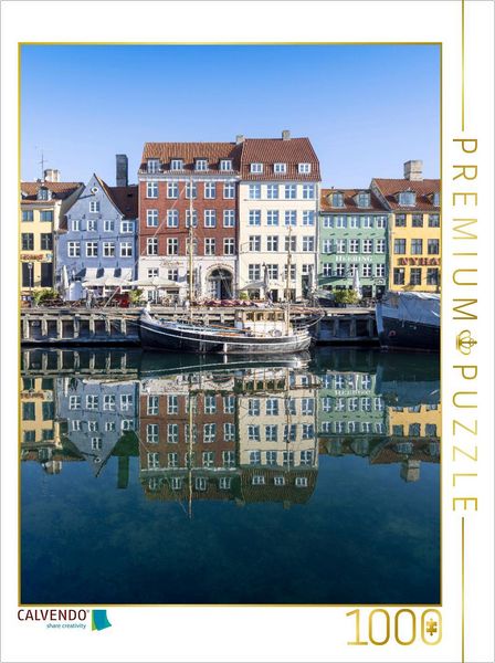 CALVENDO Puzzle Nyhavn, links das älteste Haus von 1681 | 1000 Teile Lege-Größe 64x48cm Foto-Puzzle für glückliche Stunden