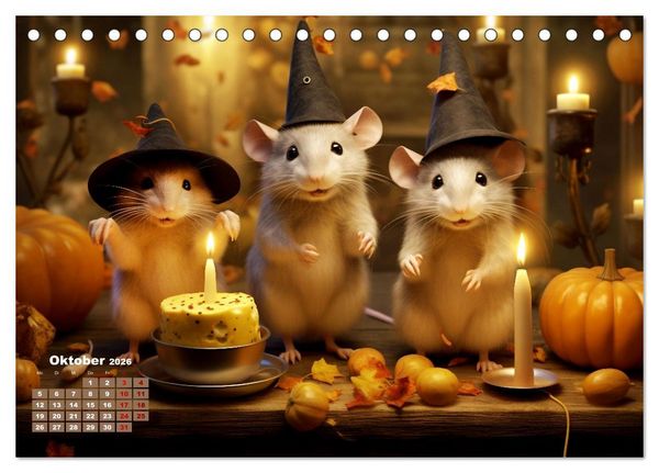 Produktbild: Ein Jahr im Leben von Familie Maus (Tischkalender 2026 DIN A5 quer), CALVENDO Monatskalender