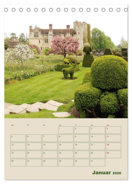 Produktbild: Schl&ouml;sser und G&auml;rten in England (Tischkalender 2026 DIN A5 hoch), CALVENDO Monatskalender
