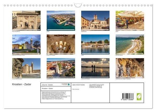 Produktbild: Kroatien - Zadar (Wandkalender 2026 DIN A3 quer), CALVENDO Monatskalender