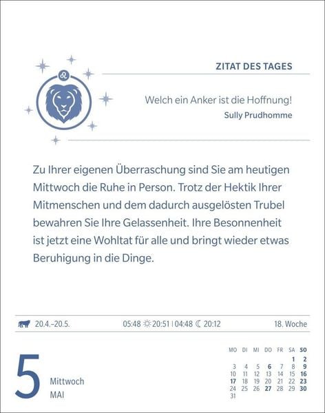 Produktbild: L&ouml;we Sternzeichenkalender 2027 - Tagesabrei&szlig;kalender - Ihr Horoskop f&uuml;r jeden Tag