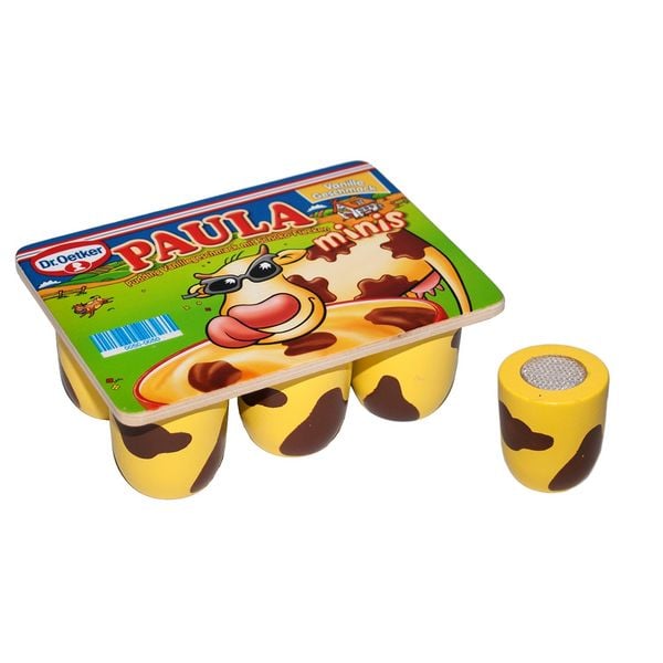 Kaufmannsladenartikel Paula Minis Pudding auf Holz