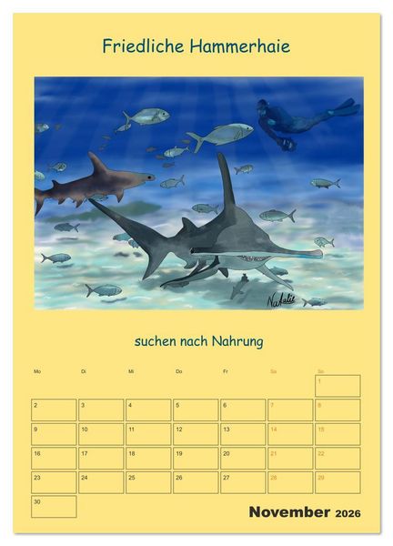 Produktbild: Wasserbewohner (Wandkalender 2026 DIN A3 hoch), CALVENDO Monatskalender
