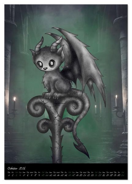 Produktbild: Gothic Fantasy Animals (Desk Calendar 2026 DIN A5 portrait), CALVENDO 12 Month DeskCalendar