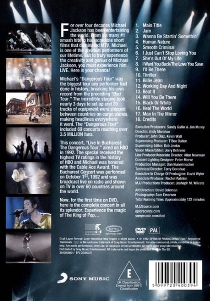 Produktbild: Michael Jackson - Live in Bucharest/Dangerous To